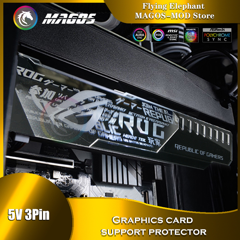 Pc Gaming Lian Li - GPU Holder ARGB Silver Mirror Surface