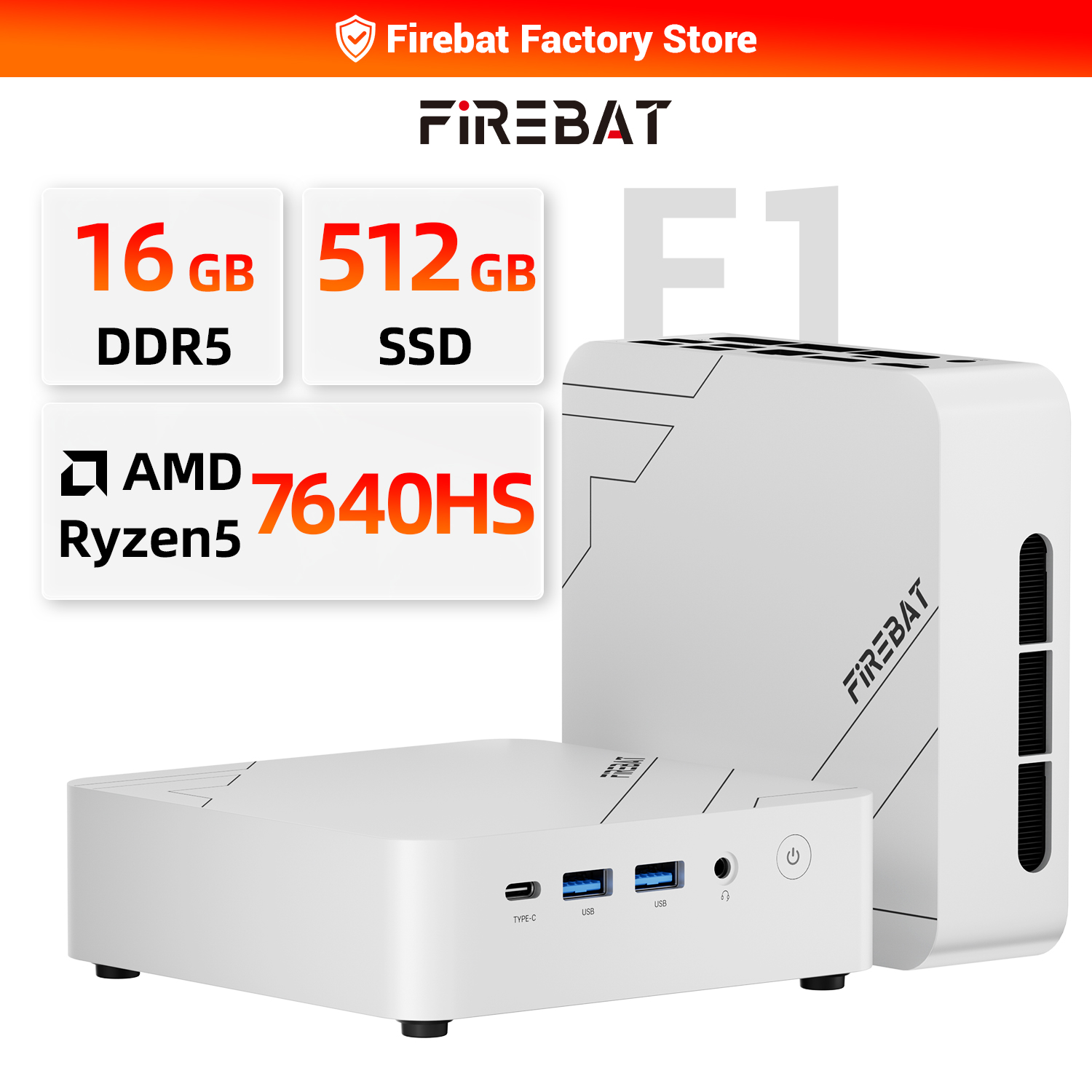 Pc Gaming White - FIREBAT F1 MINI PC AMD Ryzen