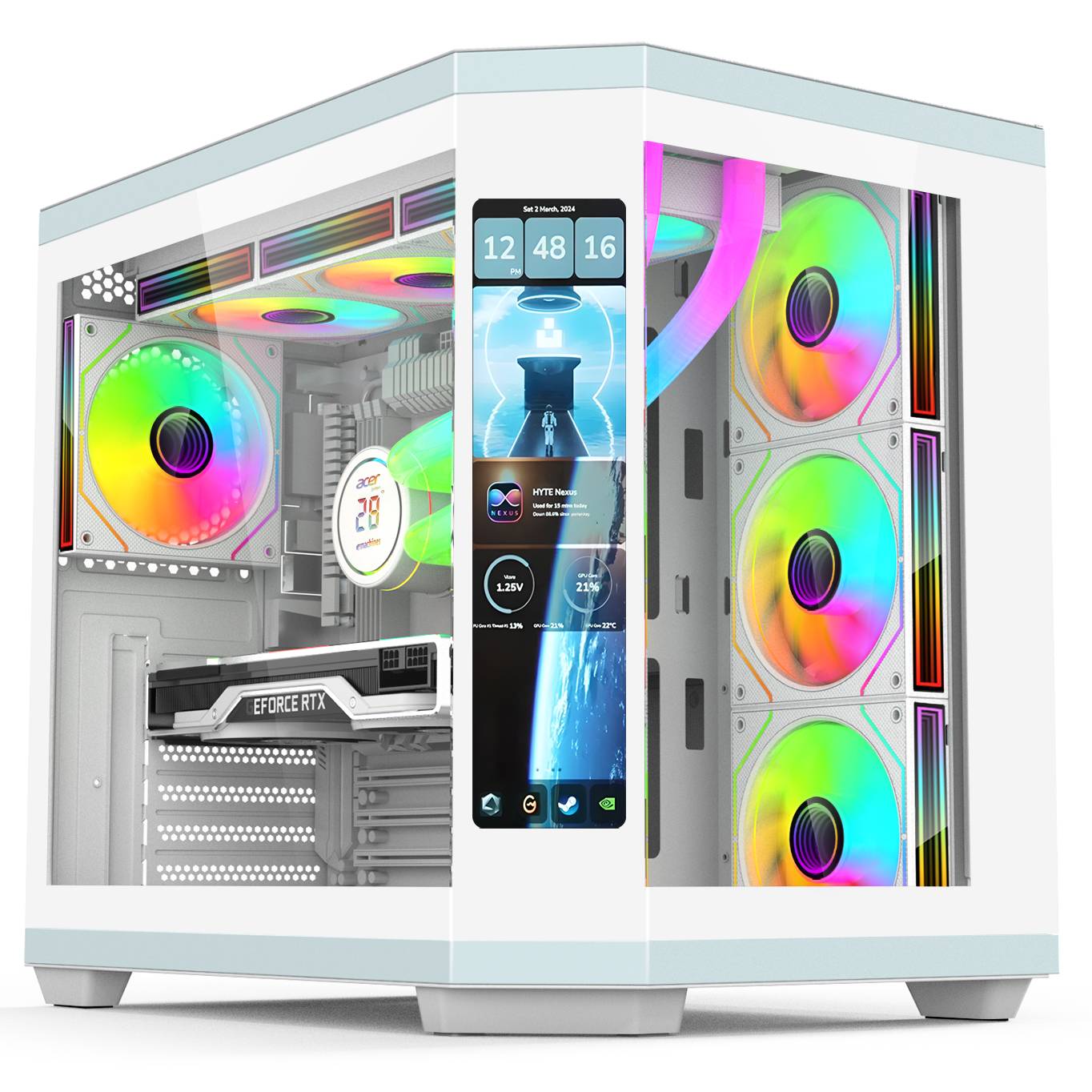Pc Gaming White - Full Tower Black And White ATX