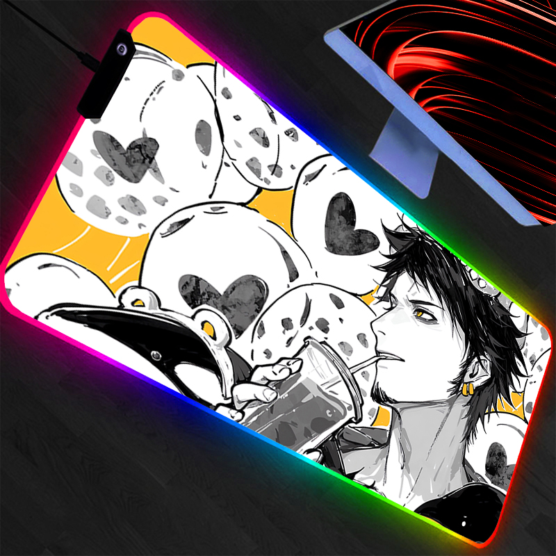 One Piece Large Mouse Pad RGB  - Pc Gaming White ulasan dan harga