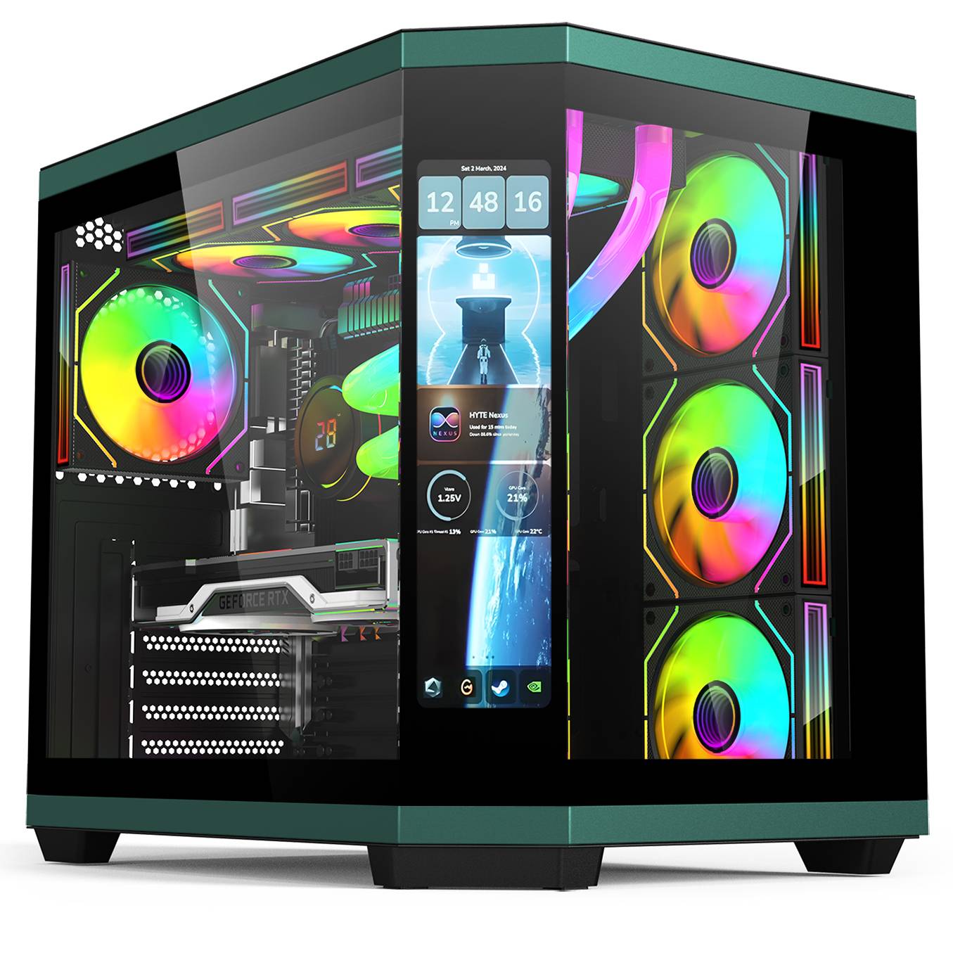 Full Tower Black And White ATX - Pc Gaming White ulasan dan harga